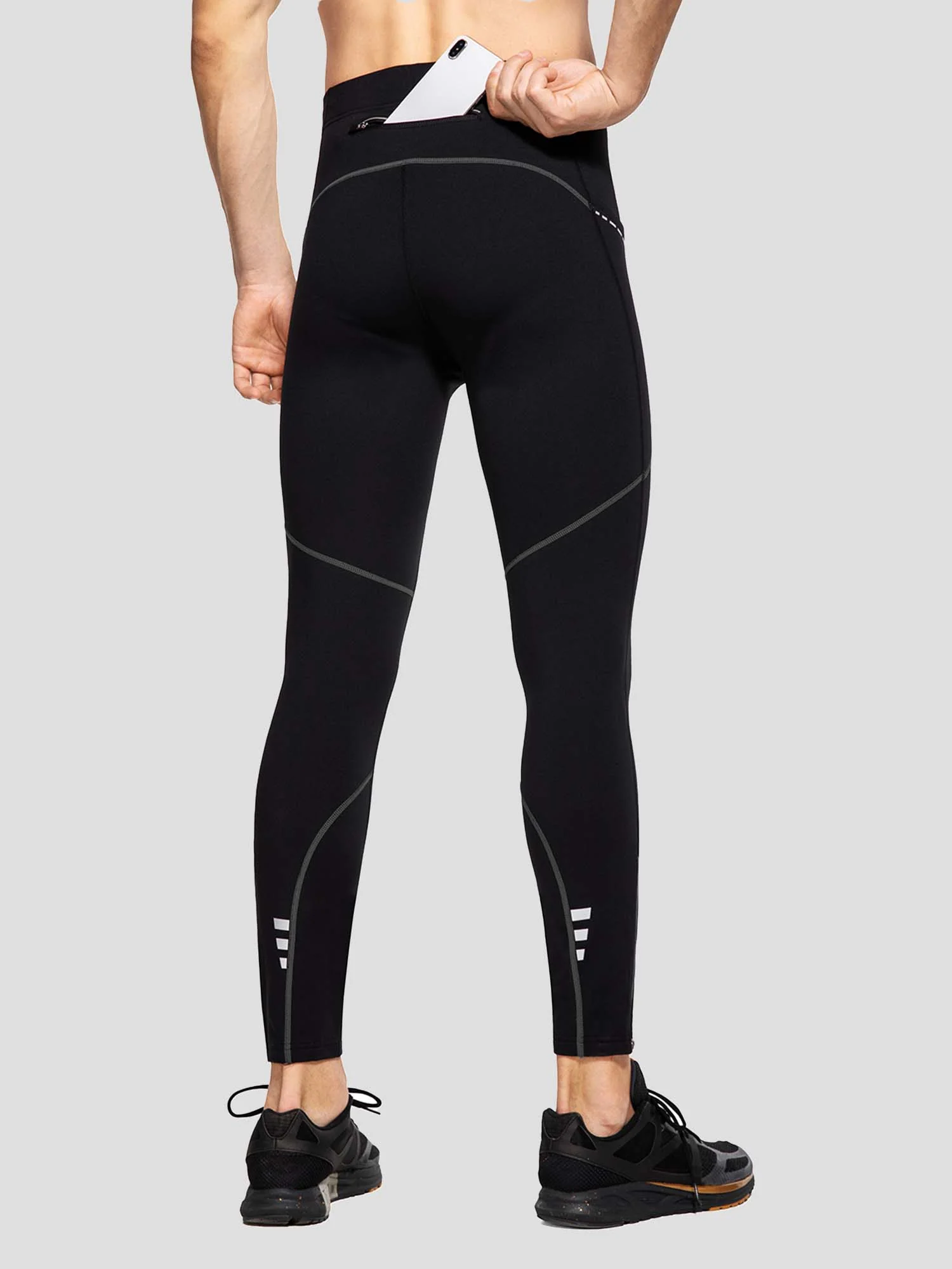 Men's Winter Fleece-Lined Cycling Tights - Image 23