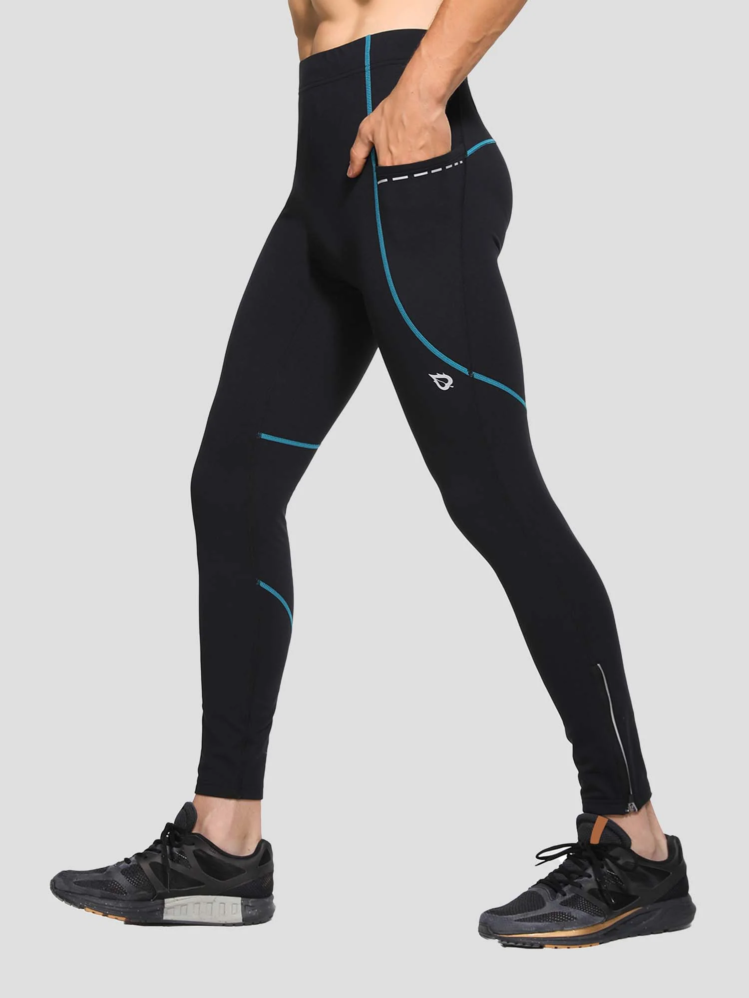 Men's Winter Fleece-Lined Cycling Tights - Image 9