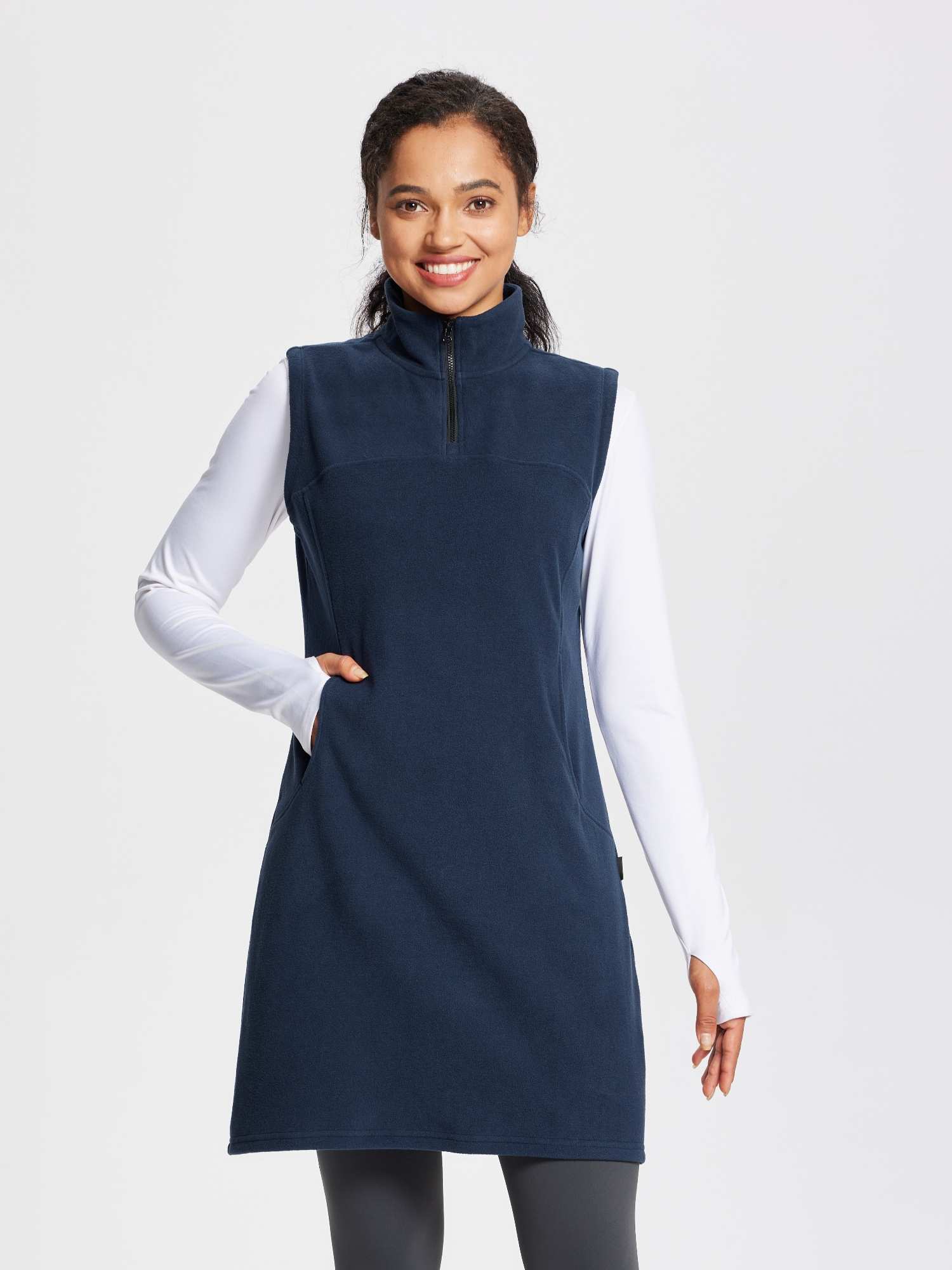 Outdoor Sleeveless Fleece Thermal Dress - Image 13