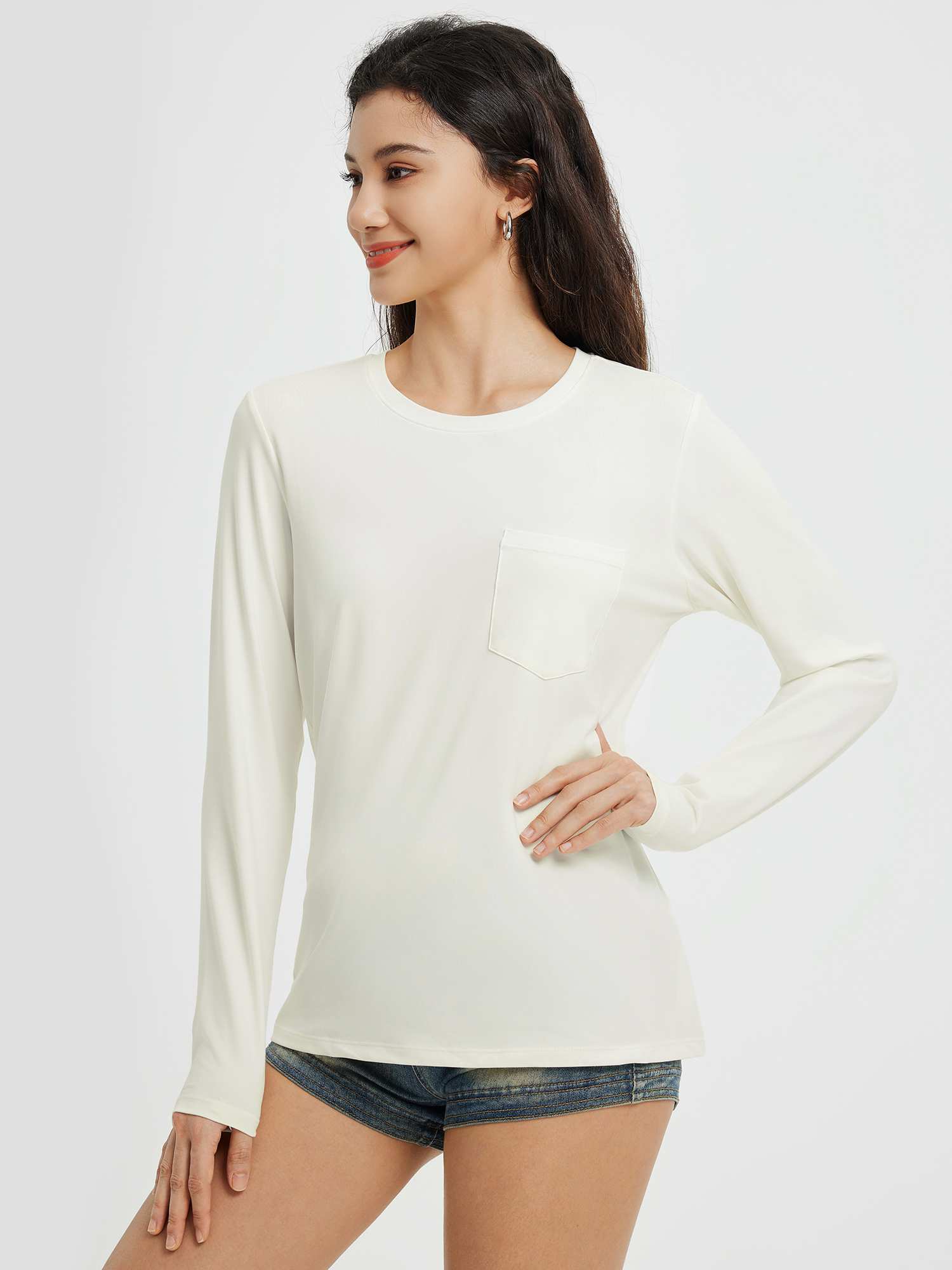 Running Crewneck Pocket Long-Sleeve Top - Image 3