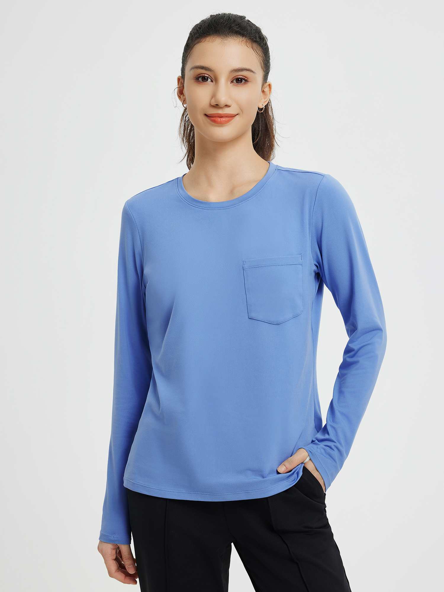 Running Crewneck Pocket Long-Sleeve Top - Image 7