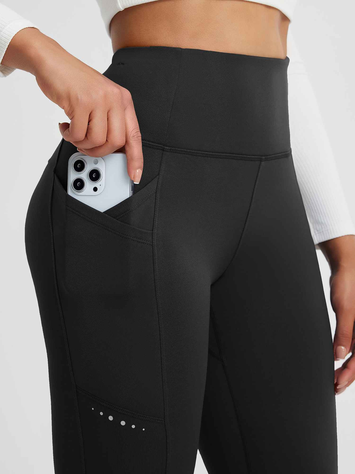 Running Cross Pocket Fleece Tight Leggings - Image 5