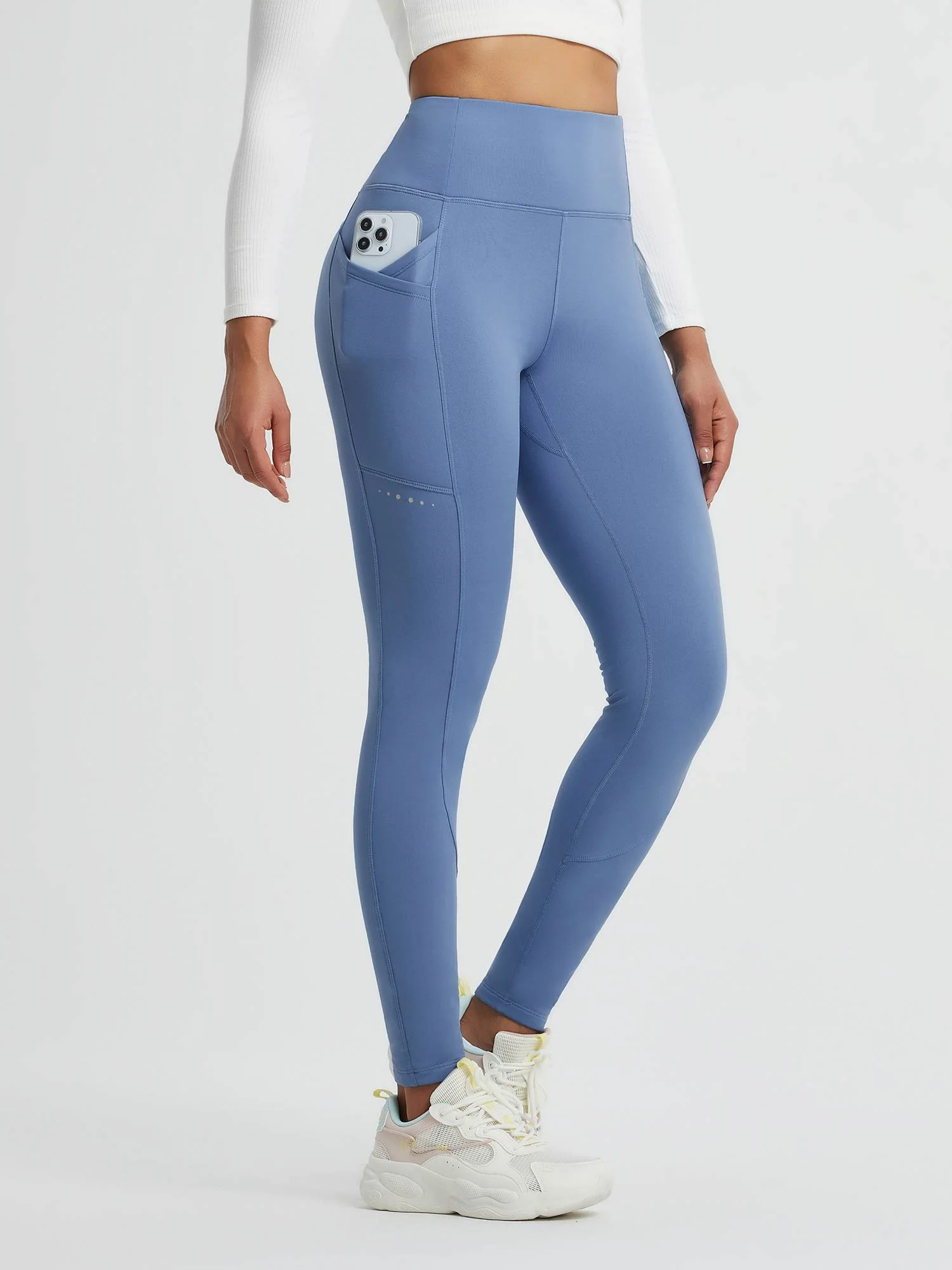 Running Cross Pocket Fleece Tight Leggings - Image 7