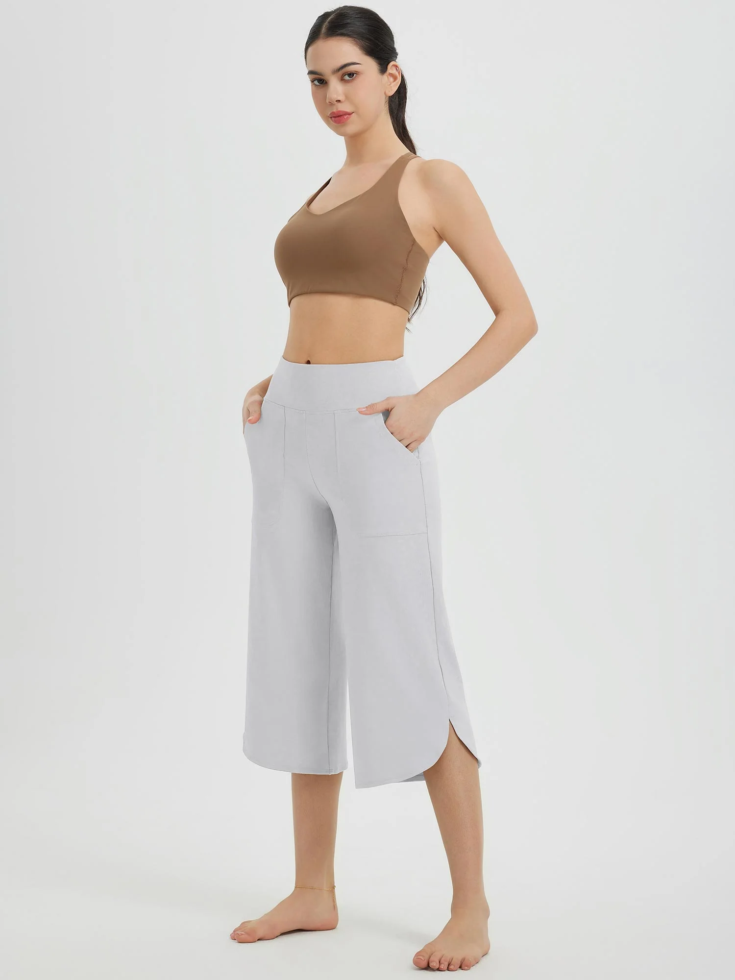 Secret Breeze Curved Hem Capris - Image 14