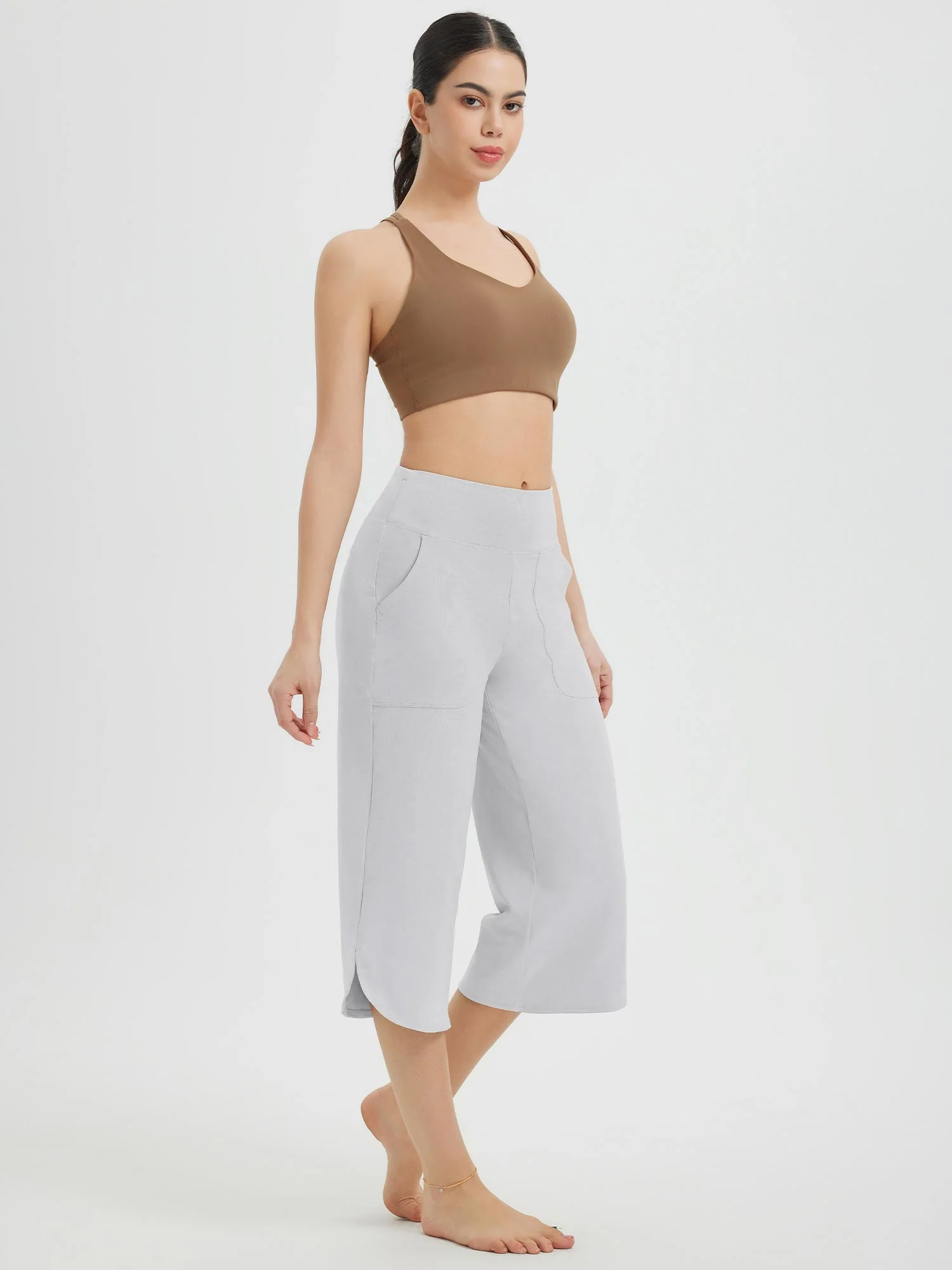 Secret Breeze Curved Hem Capris - Image 18