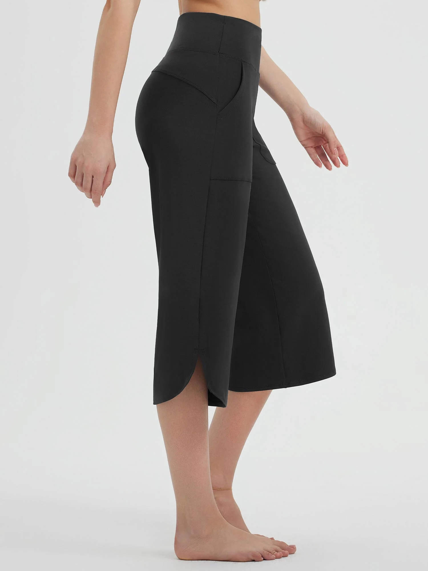 Secret Breeze Curved Hem Capris - Image 6