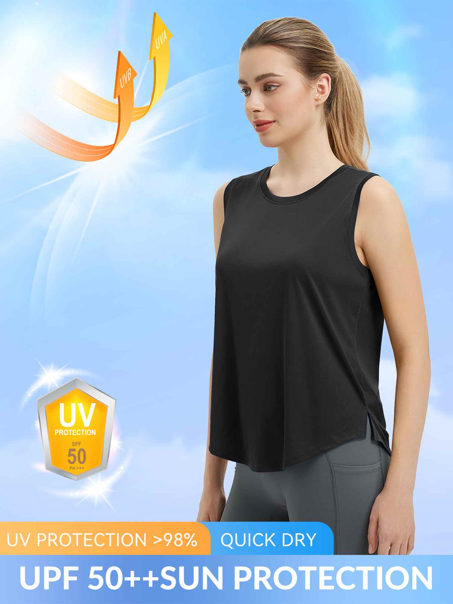 Women's Sleeveless Racerback Running Tank - Image 35