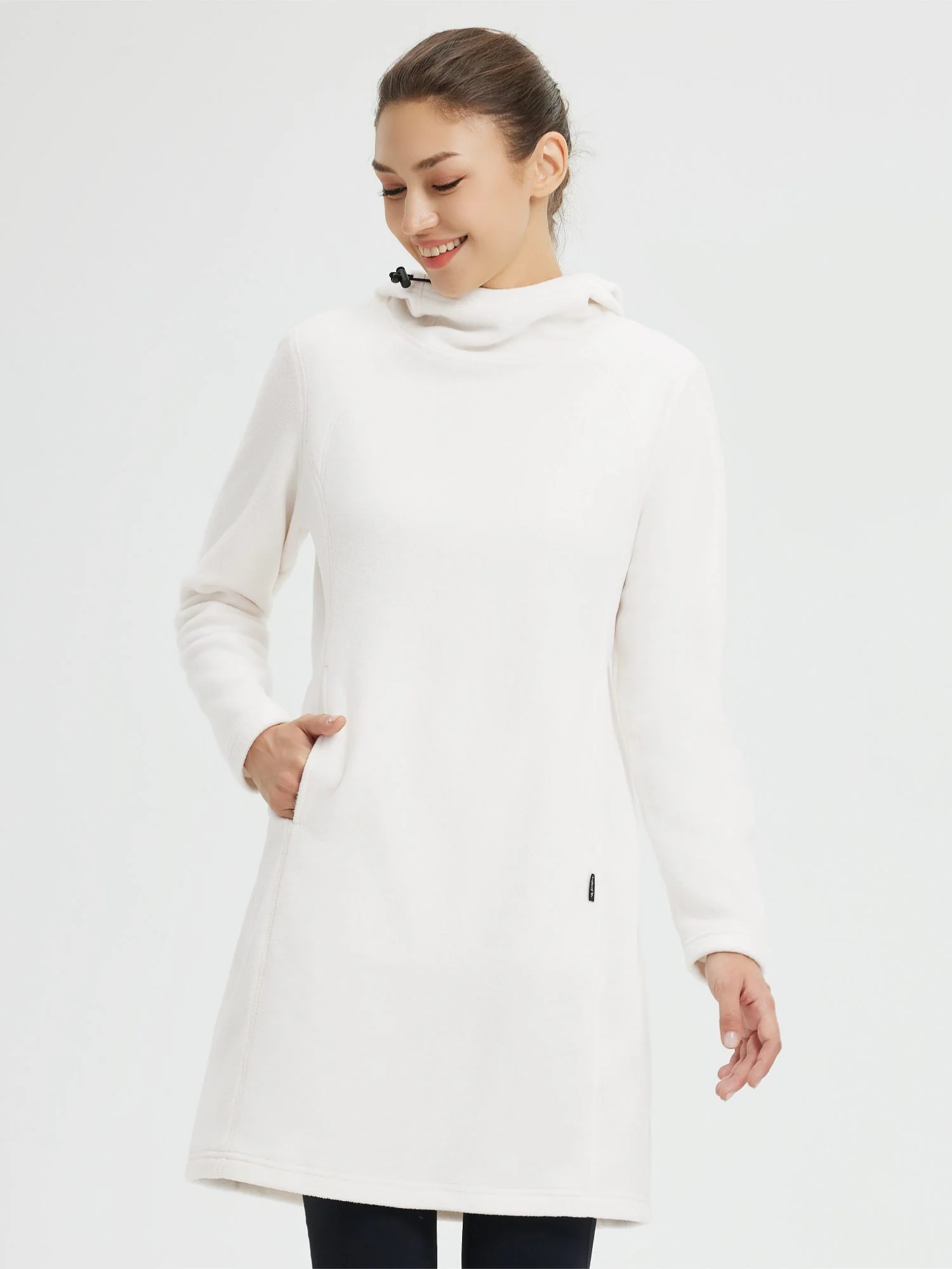 Women’s Outdoor Knit Hooded Fleece Dress - Image 13
