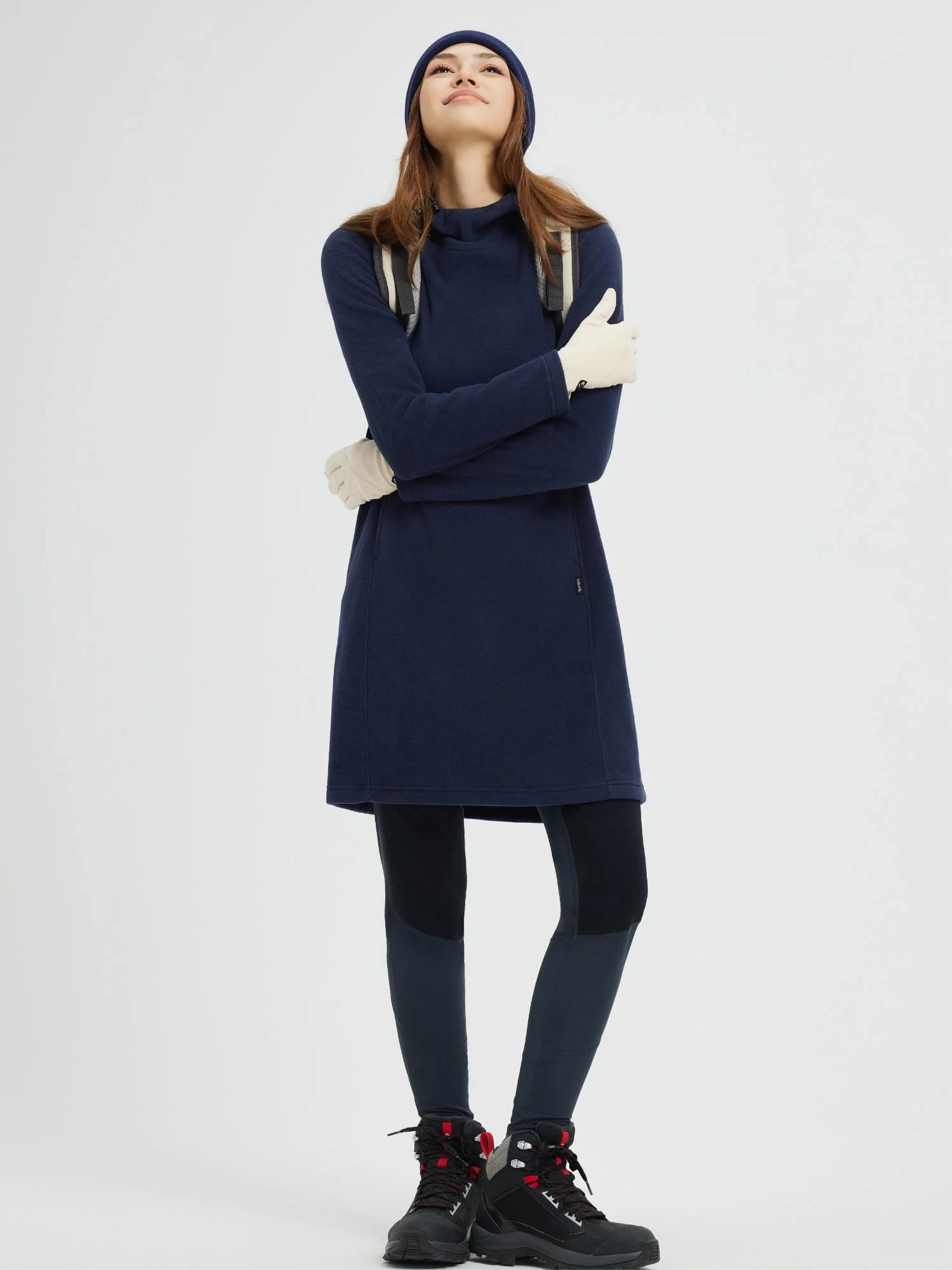 Women’s Outdoor Knit Hooded Fleece Dress - Image 24