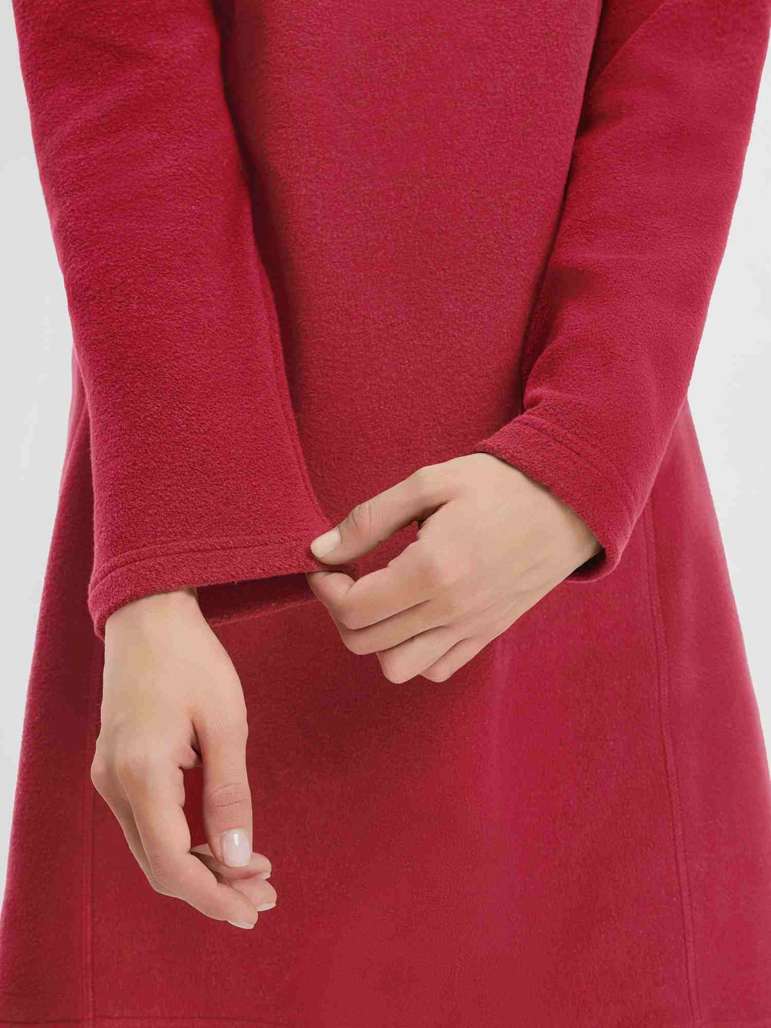 Women’s Outdoor Knit Hooded Fleece Dress - Image 4