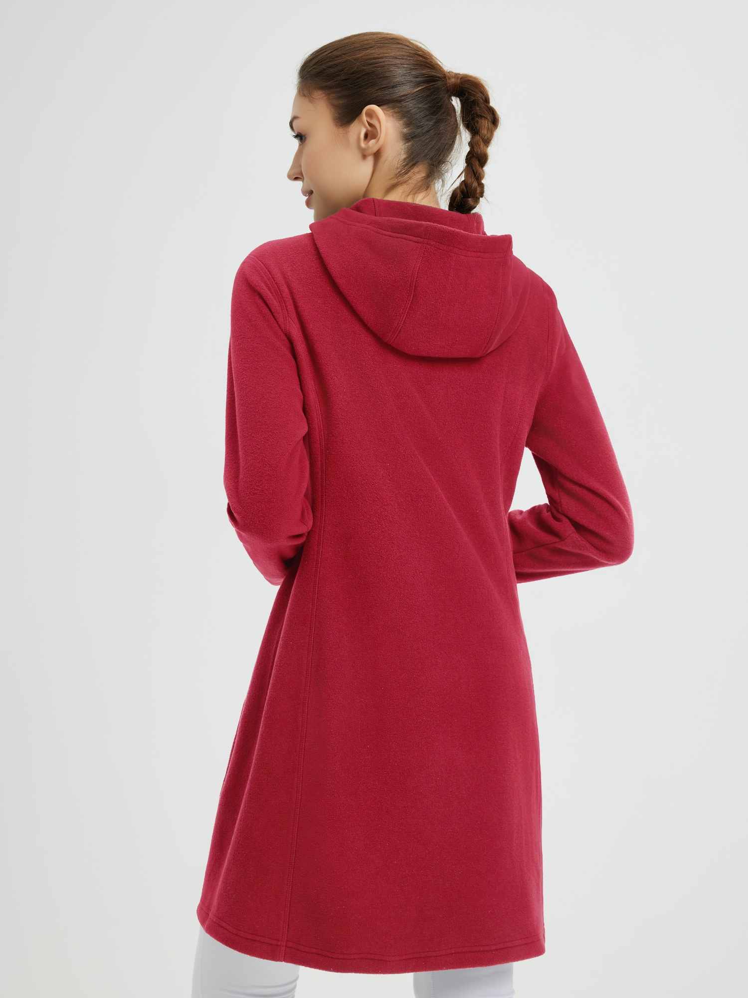 Women’s Outdoor Knit Hooded Fleece Dress - Image 5