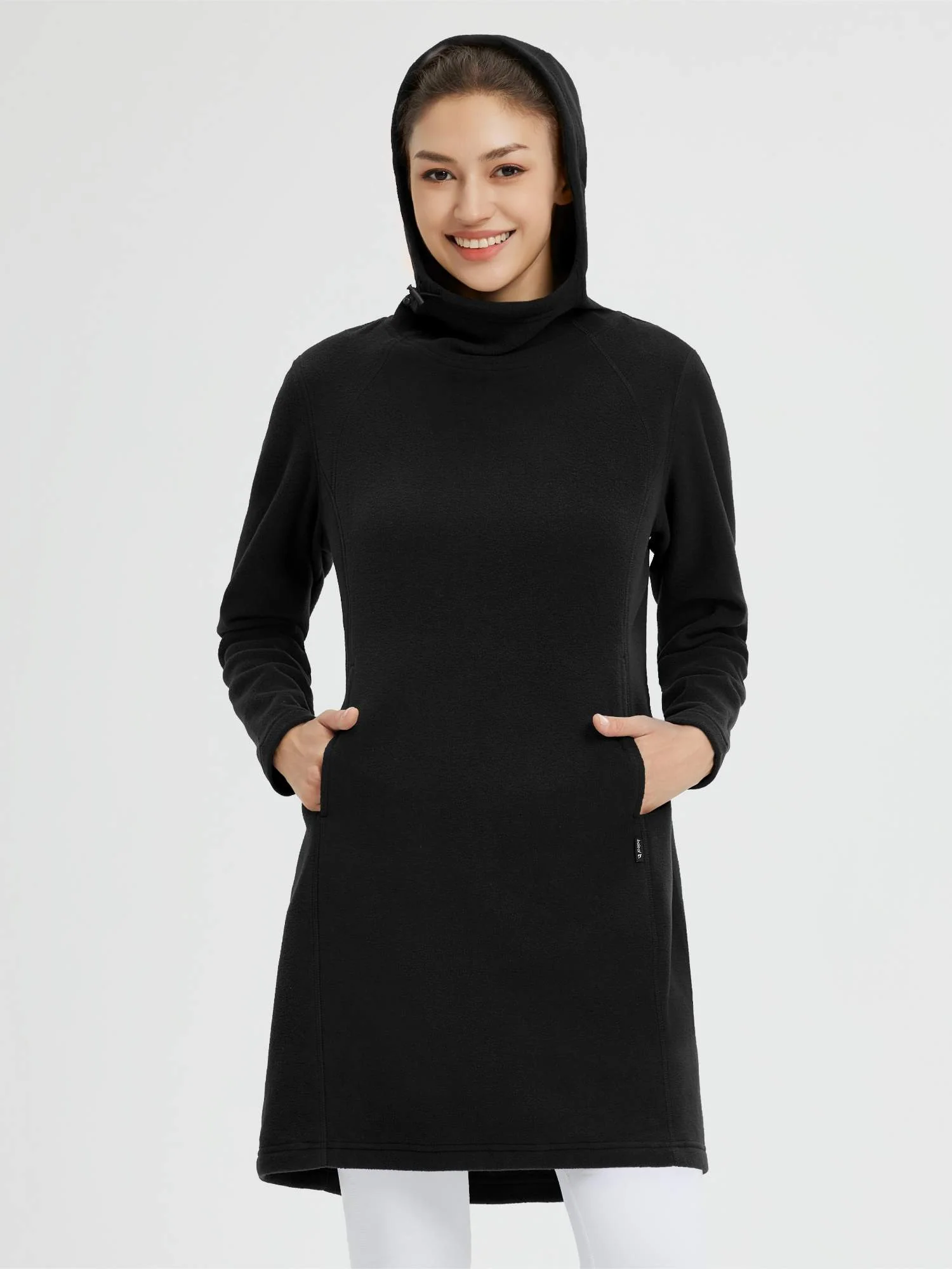 Women’s Outdoor Knit Hooded Fleece Dress - Image 7