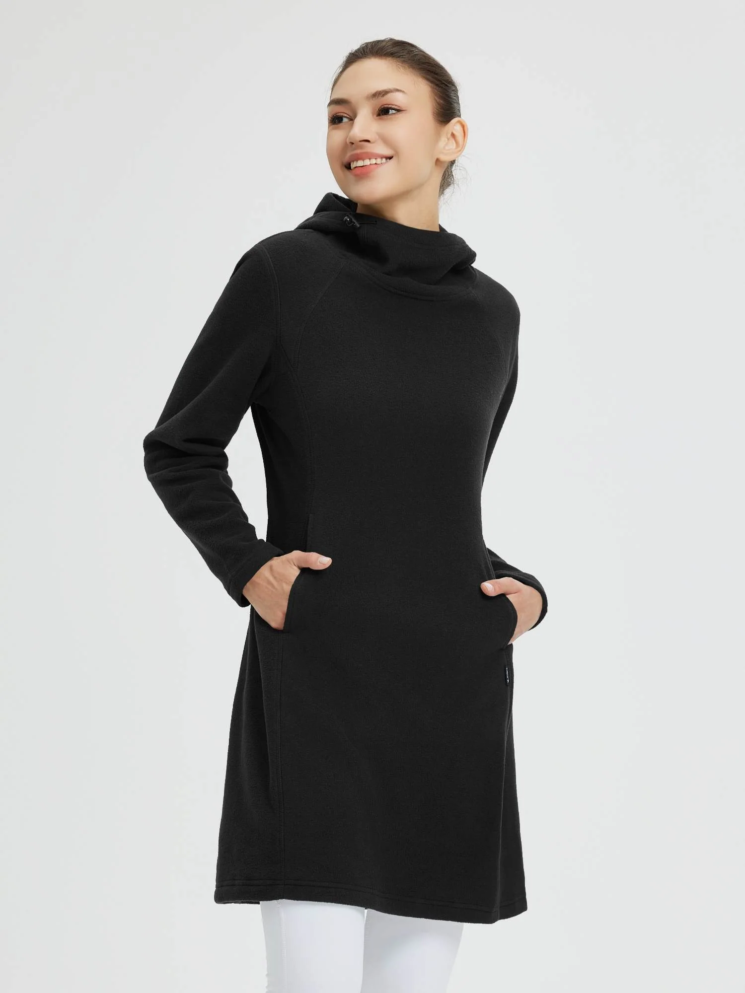 Women’s Outdoor Knit Hooded Fleece Dress - Image 8