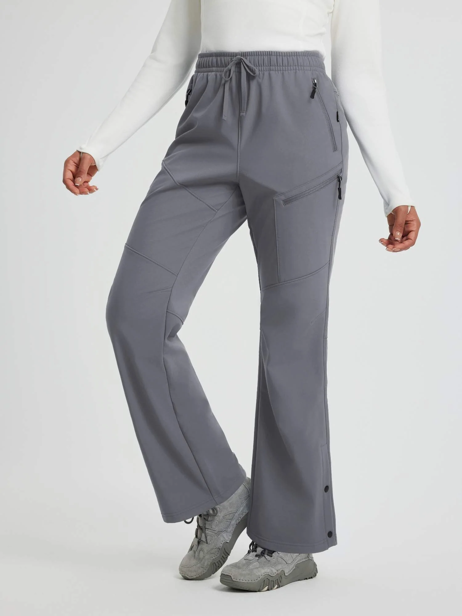 Women's Outdoor Softshell Straight-Leg Zipper Pocket Pants