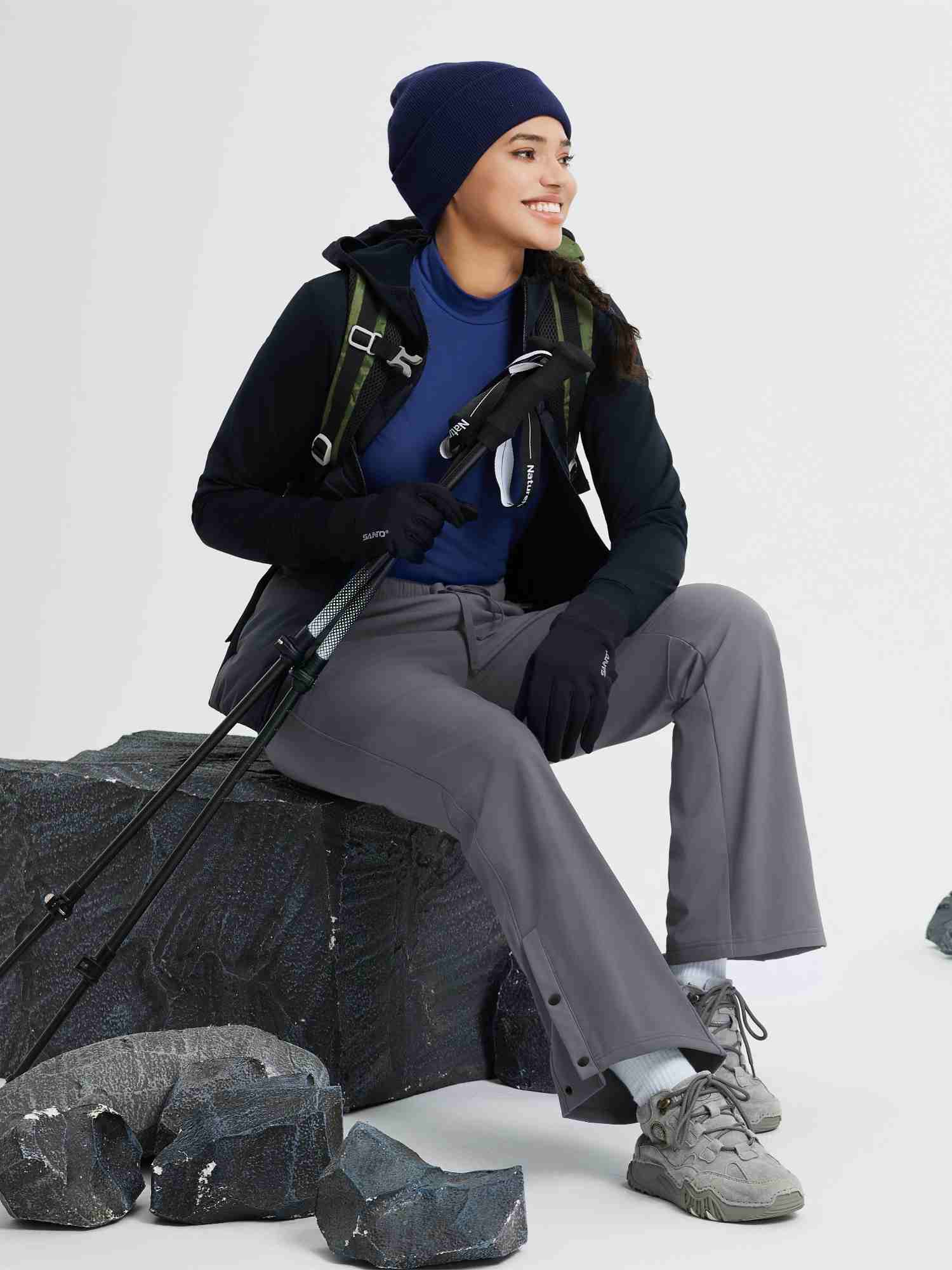 Women's Outdoor Softshell Straight-Leg Zipper Pocket Pants - Image 6