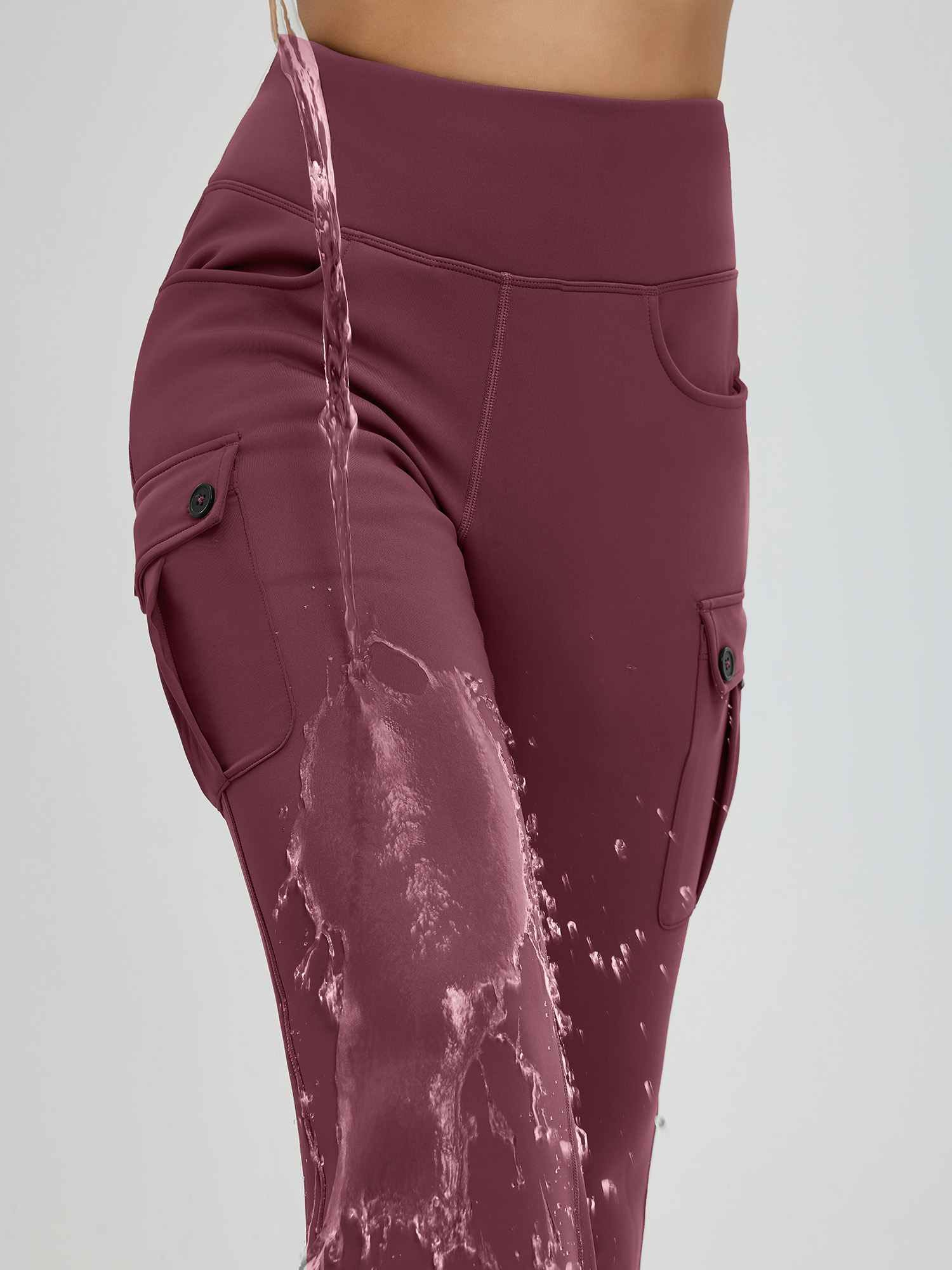 Women’s Outdoor Thick Fleece Slightly Workwear Flared Pants - Image 19