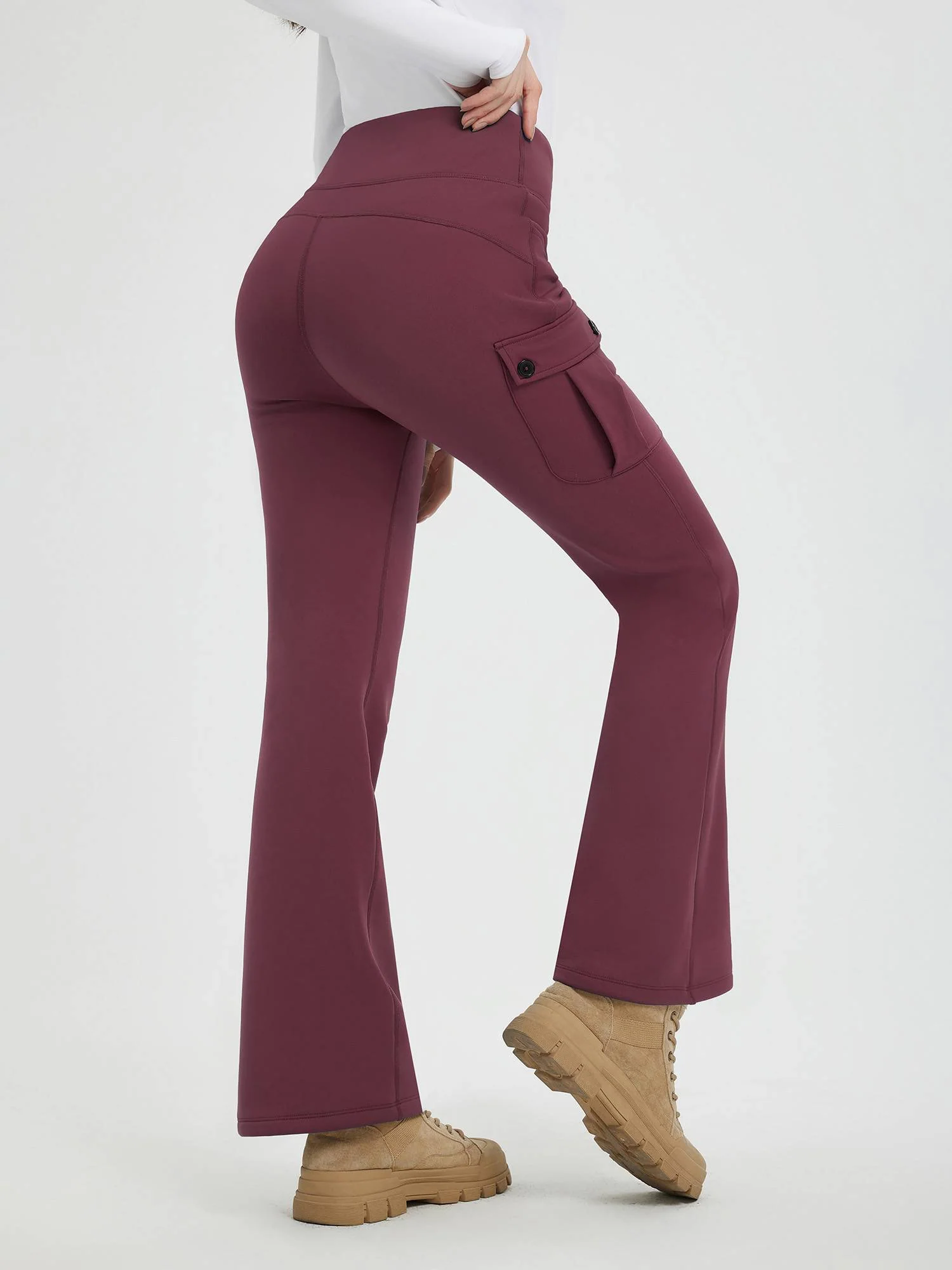 Women’s Outdoor Thick Fleece Slightly Workwear Flared Pants - Image 22