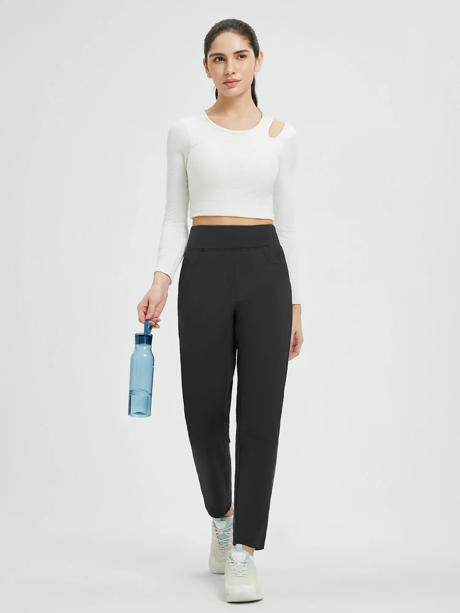 Running Flat-Waist Fleece Tapered Pants - Image 6
