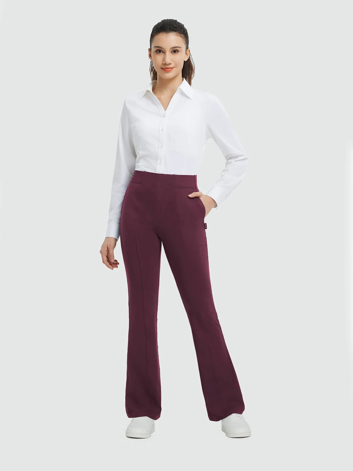 Women's Yoga Business High-Waisted Flared Pants - Image 15