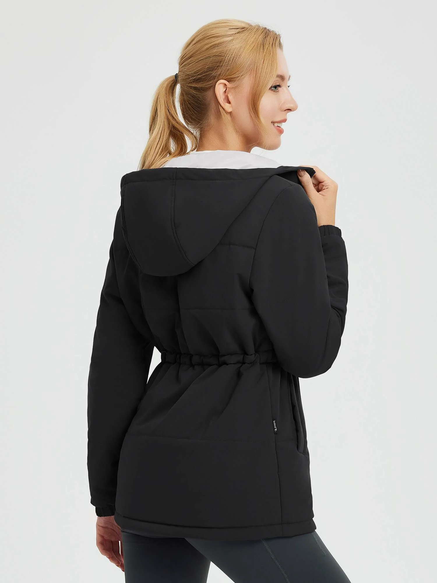 Women's Cinch Waist Puffer Jacket - Image 10