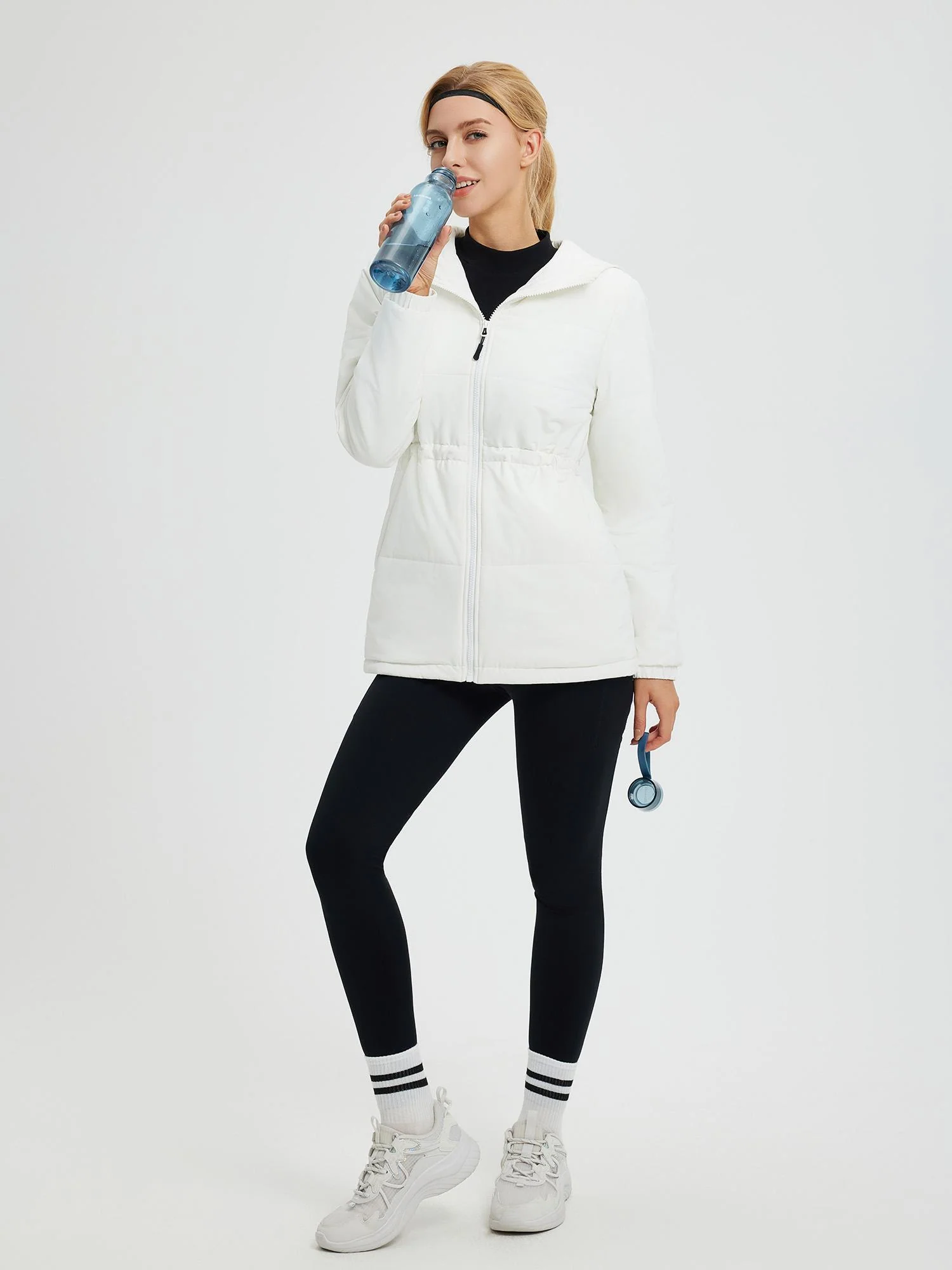Women's Cinch Waist Puffer Jacket - Image 18