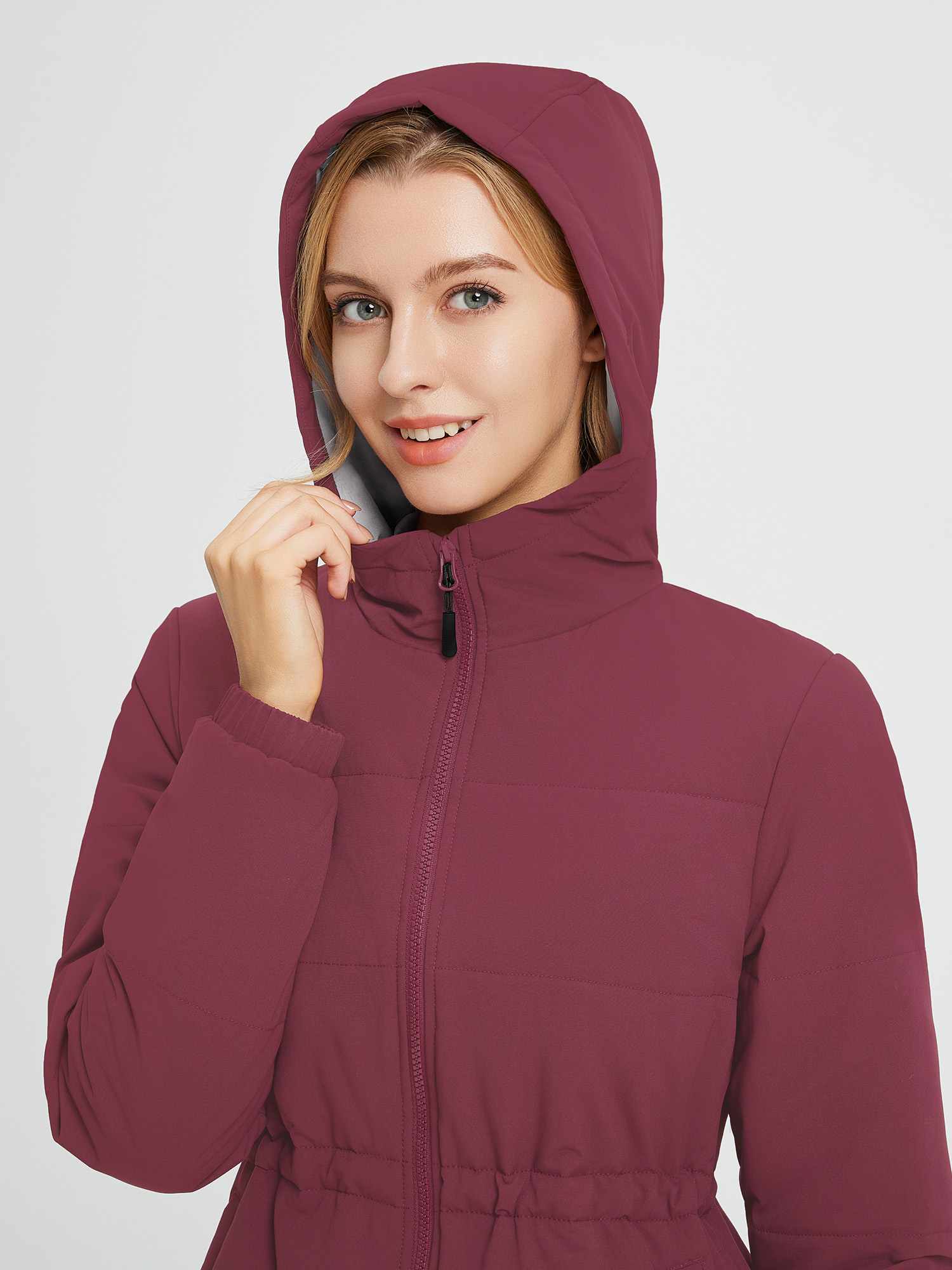 Women's Cinch Waist Puffer Jacket - Image 3