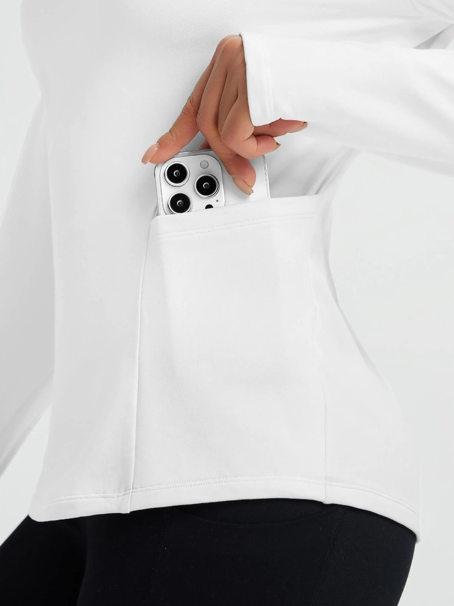Women's Half-Snap Long-Sleeve Yoga Top - Image 9