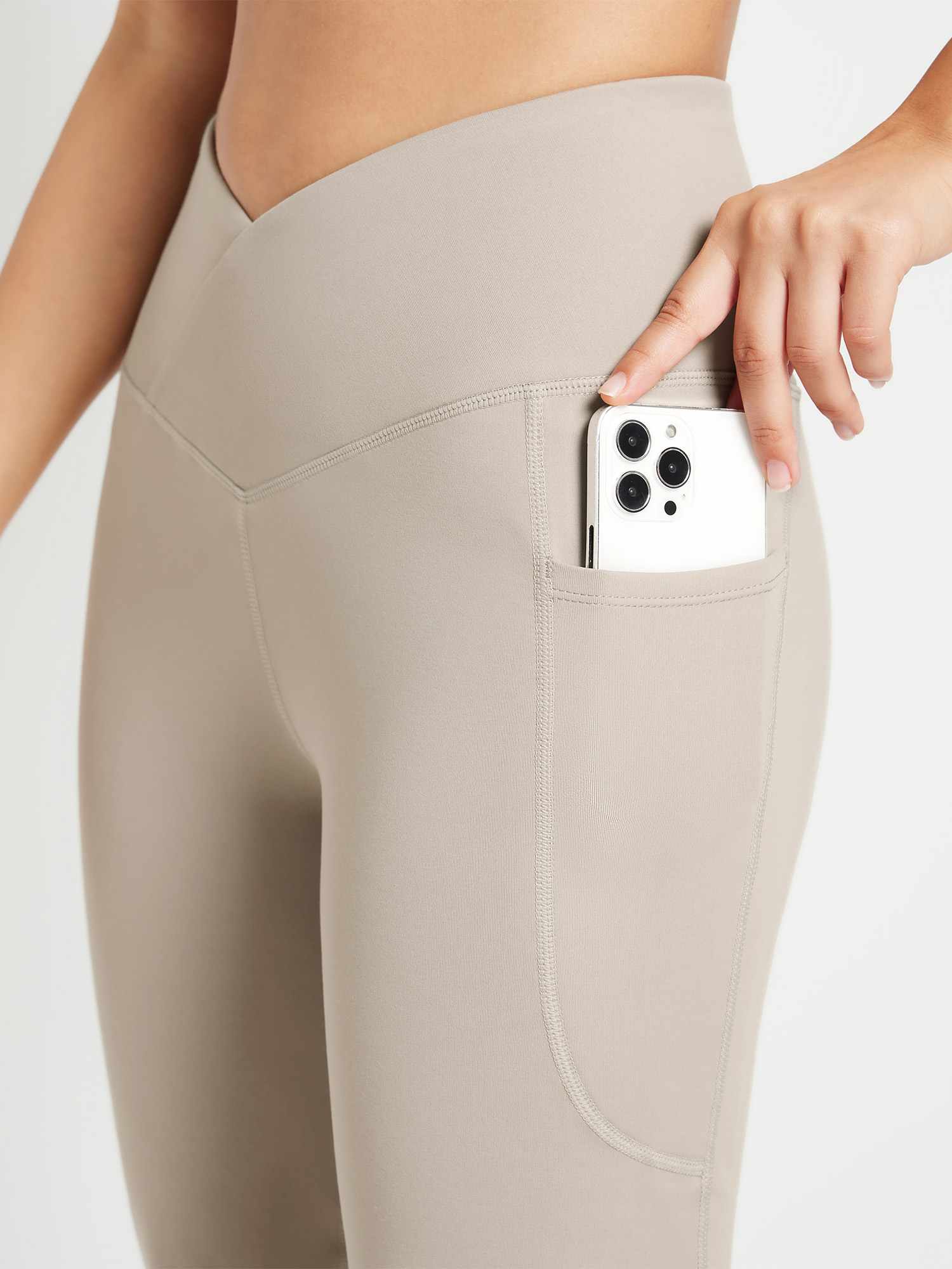 Crossover Waist Fleece Flare Pants - Image 5